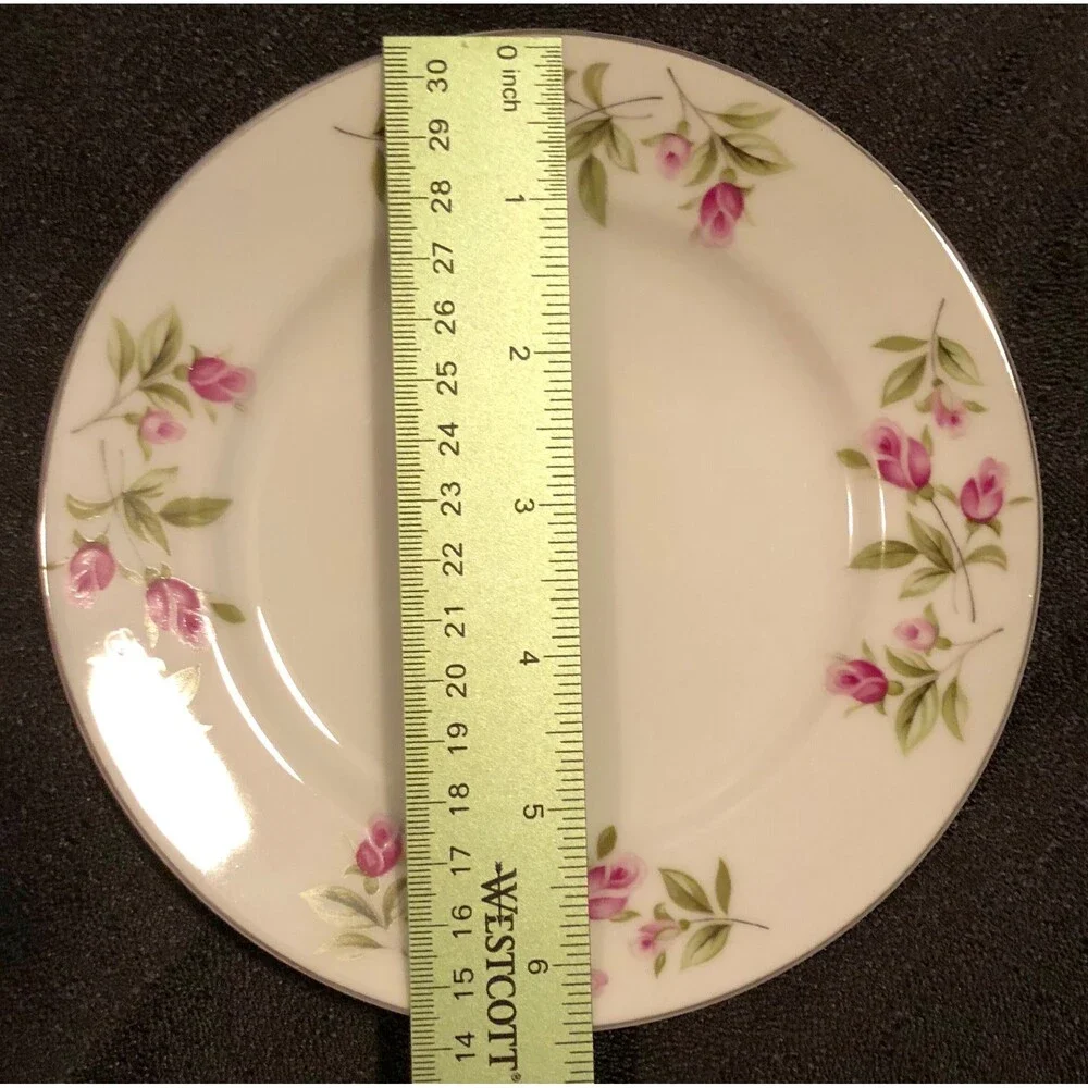 Fine China Dinner Salad Plates by Fine China of Japan 8 Piece Set Pattern FCJ46